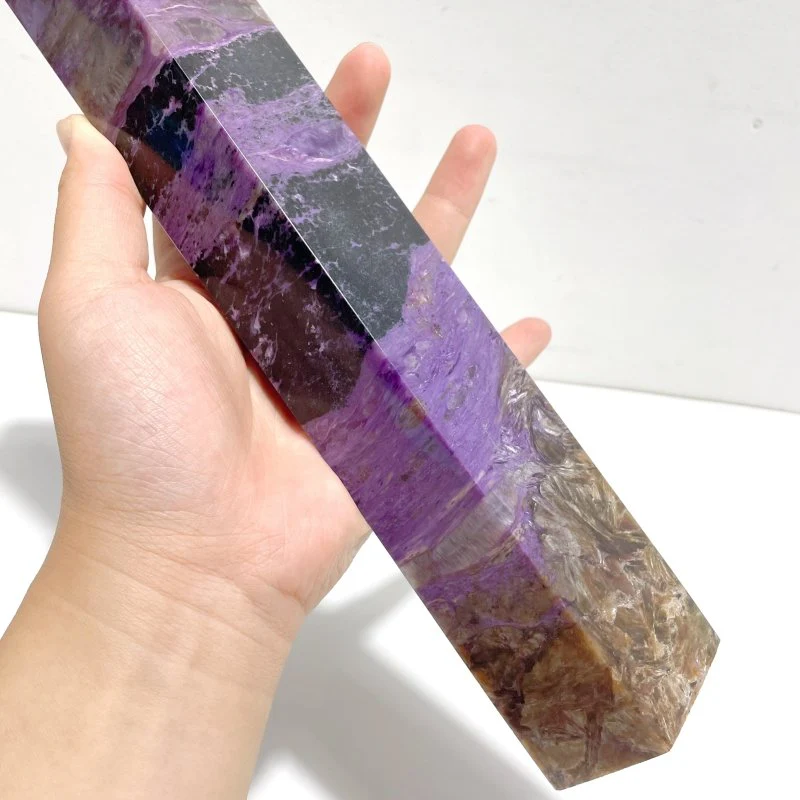 28.5CM Large Charoite Four-sided Tower For Collection #A01 - Image 4