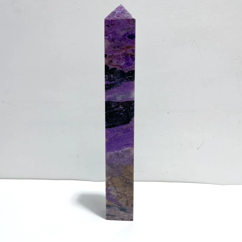 33.7CM Large Charoite Four-sided Tower For Collection #A02
