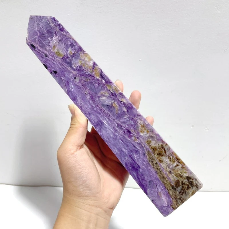 3 Pieces Large Charoite Four-sided Tower Point - Image 2