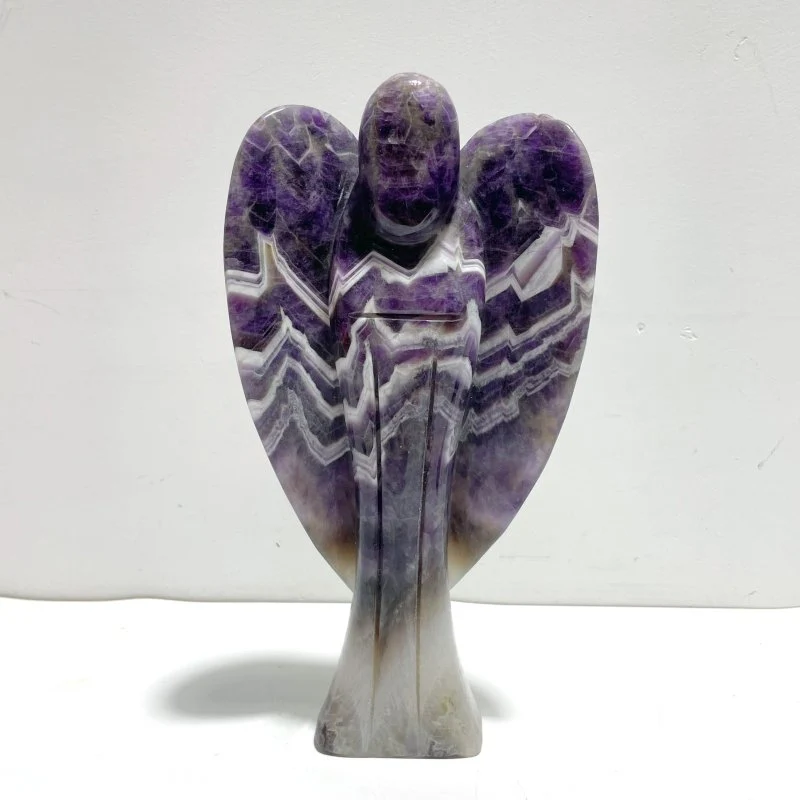 2 Pieces Large Chevron Amethyst Angel Carving - Image 4