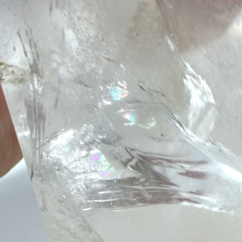 High Quality Large Clear Quartz Crystal Point Raw Bottom With Rainbow - Image 4