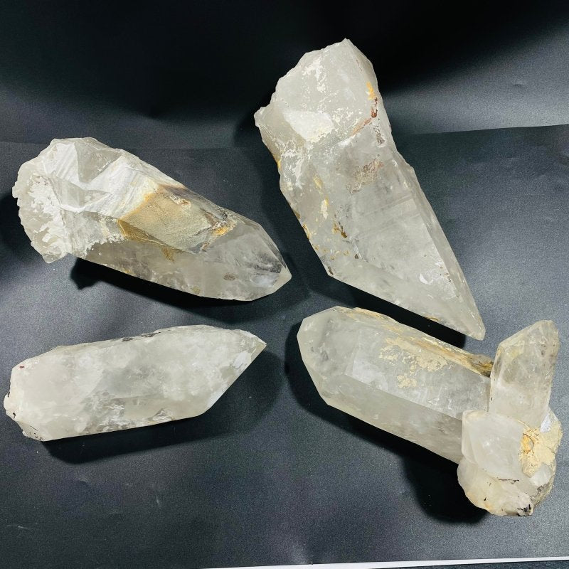 4 Pieces Large Clear Quartz Crystal Raw Points - Image 2