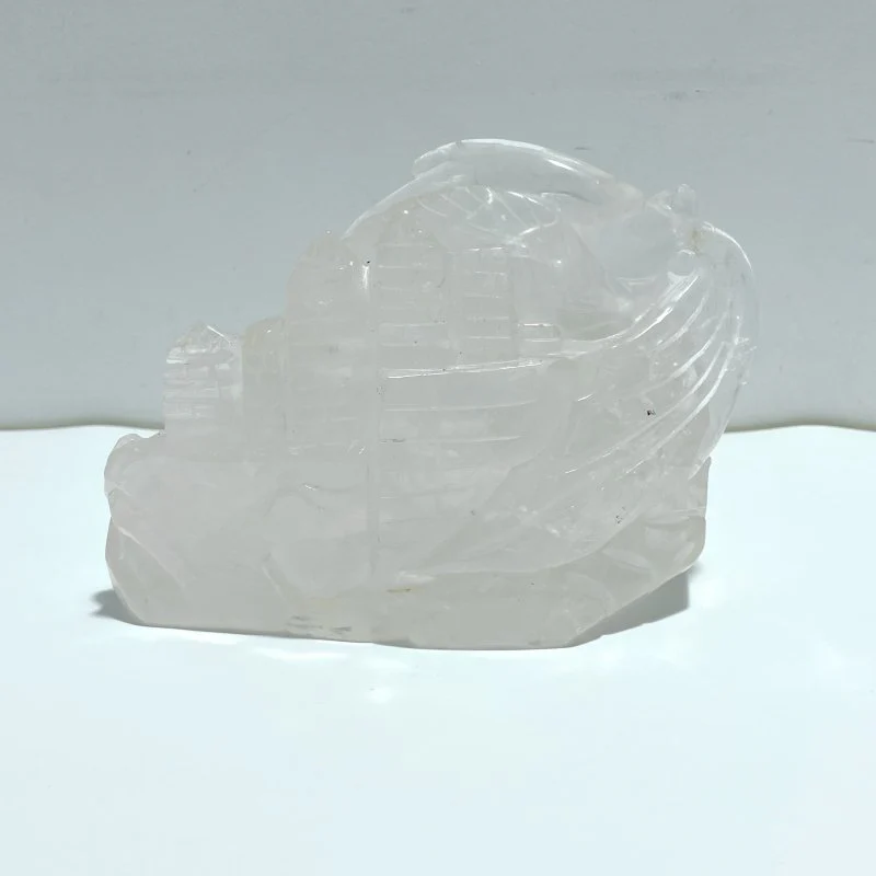 Clear Quartz Flying Dragon Castle Carving #2 - Image 3