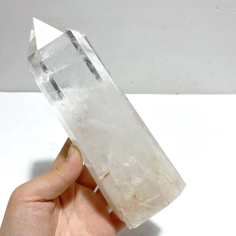 3 Pieces Large Clear Quartz Point Raw Bottom With Stand #2 - Image 6