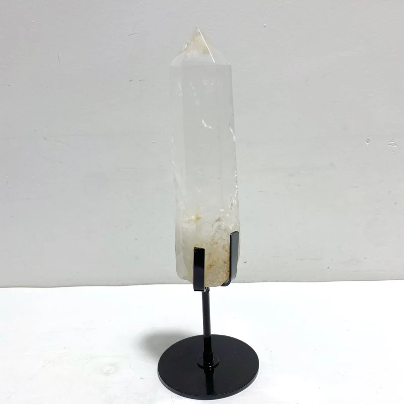 4 Pieces Large Clear Quartz Point Raw Bottom With Stand #5 - Image 2