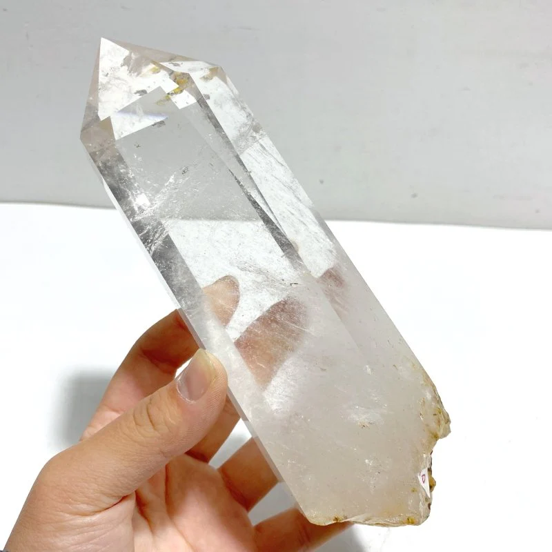4 Pieces Large Clear Quartz Point Raw Bottom With Stand #5 - Image 4
