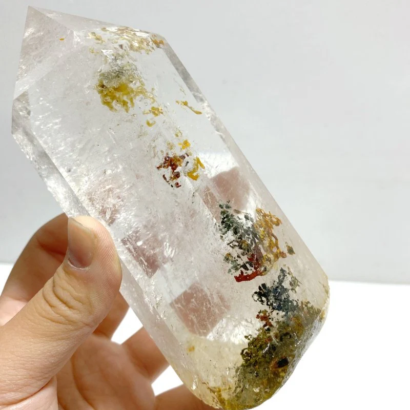 4 Pieces Large Clear Quartz Point Raw Bottom With Stand #5 - Image 5