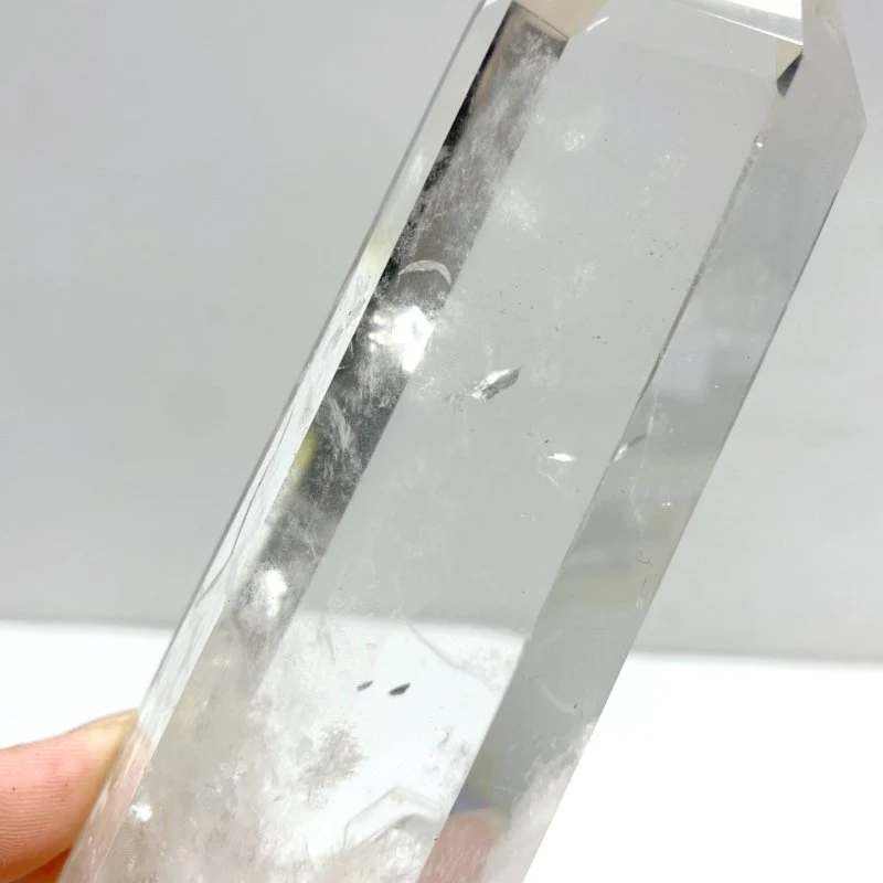 4 Pieces Large Clear Quartz Point Raw Bottom With Stand #5 - Image 7