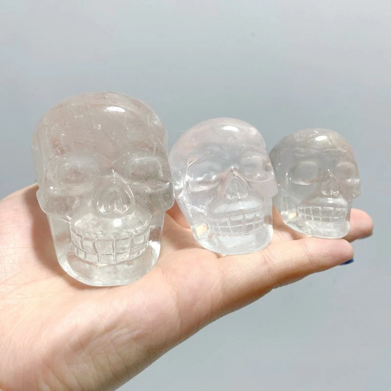 3.5-5.5cm Clear Quartz Skull Carving Wholesale - Image 7