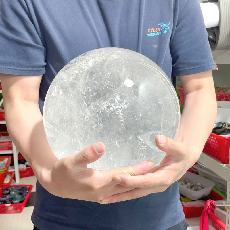Large 24.5cm Rare Clear Quartz Sphere For Collection