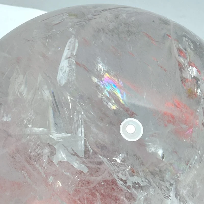 Large 23.8cm Rare Clear Quartz Sphere With Rainbow For Collection - Image 3
