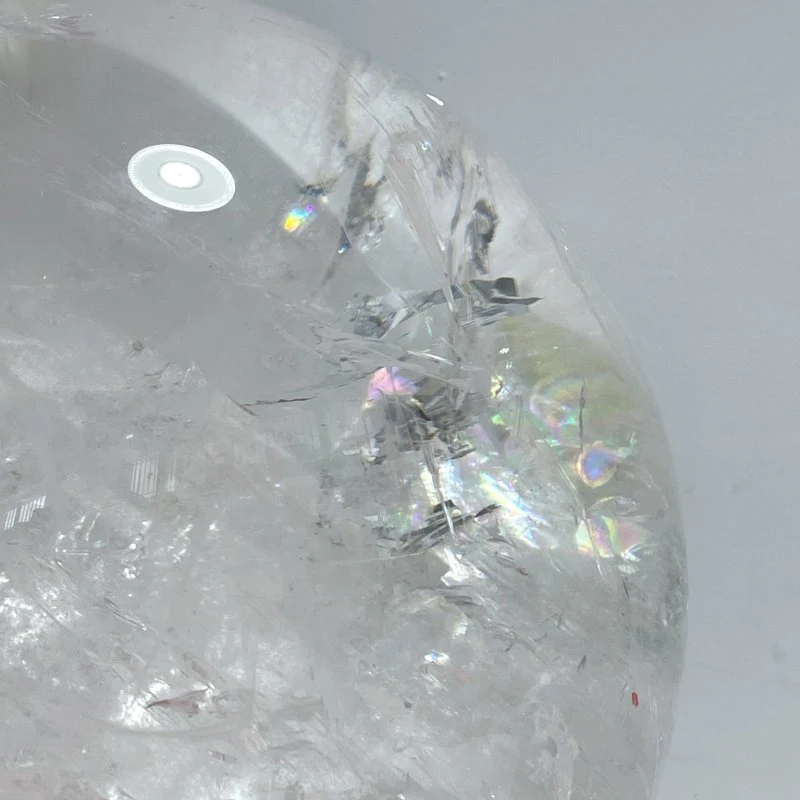 Large 23.8cm Rare Clear Quartz Sphere With Rainbow For Collection - Image 4
