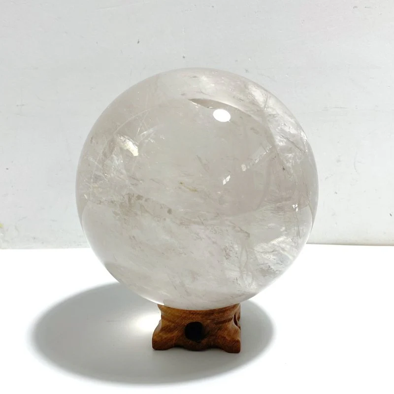 4.7in Large Clear Quartz Sphere With Rainbow