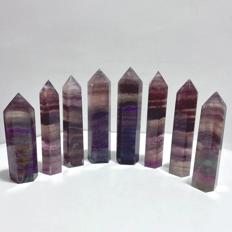 8 Pieces Large Colorful Fluorite Tower