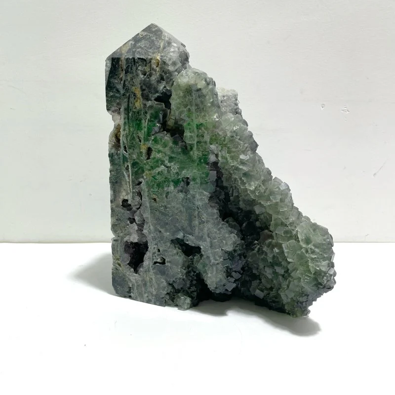 4 Pieces Large Cutting Fluorite Mineral Geode Cubes Specimen Tower Point