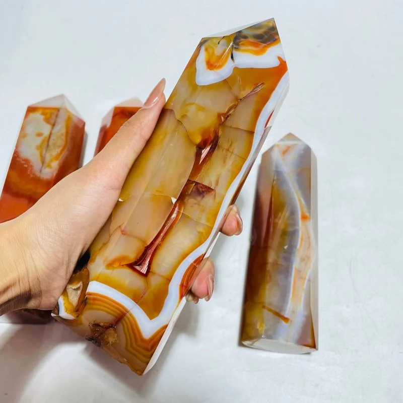 4 Pieces Large Carnelian Crystal Tower - Image 2