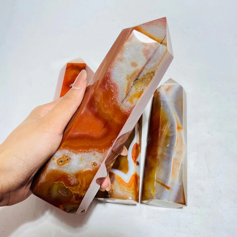 4 Pieces Large Carnelian Crystal Tower - Image 3
