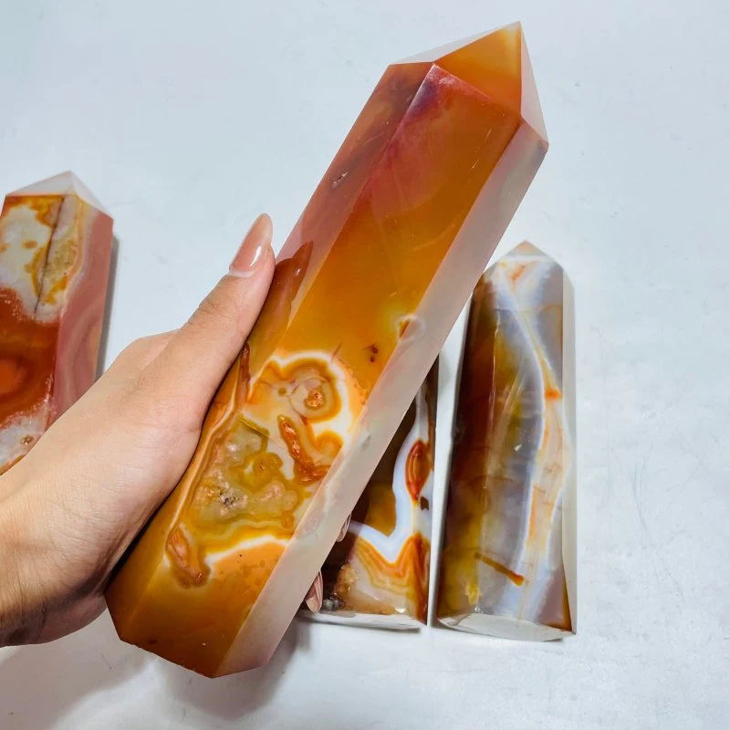 4 Pieces Large Carnelian Crystal Tower - Image 4