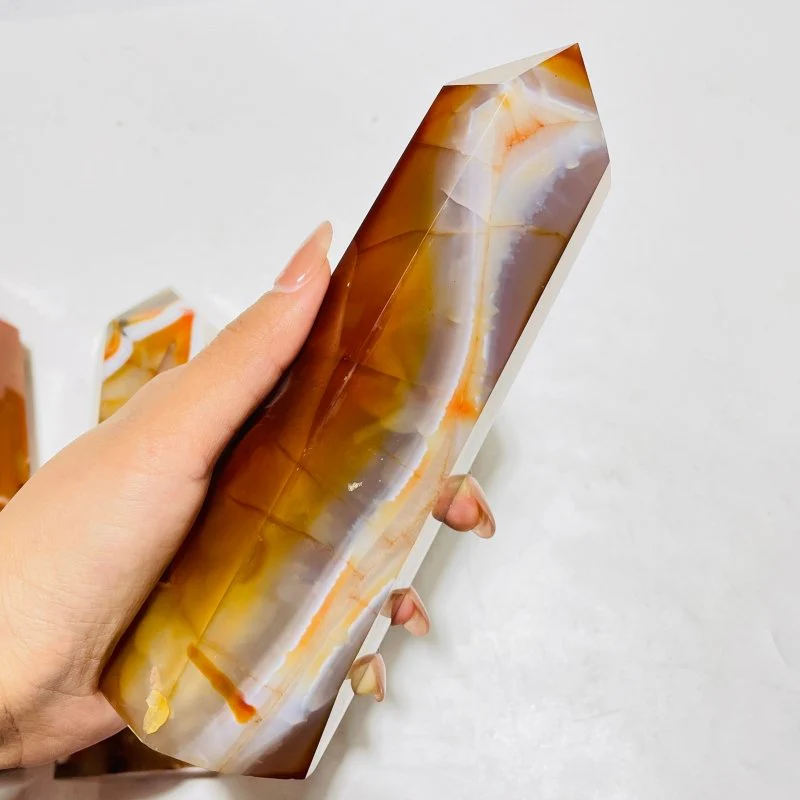 4 Pieces Large Carnelian Crystal Tower - Image 5