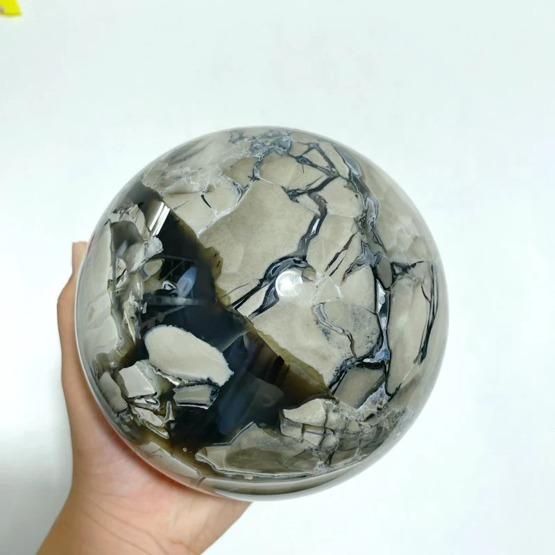 4 Pieces Large Volcano Agate Sphere (UV REACTIVE) - Image 5