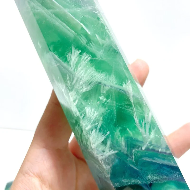 8 Pieces Large Feather Fluorite Tower Points - Image 5