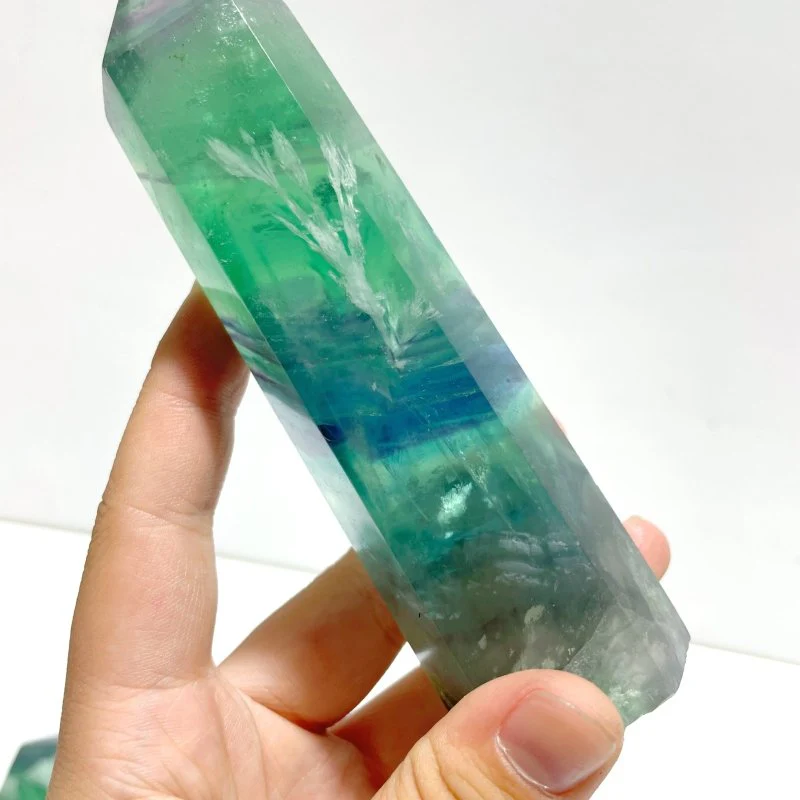 8 Pieces Large Feather Fluorite Tower Points - Image 6