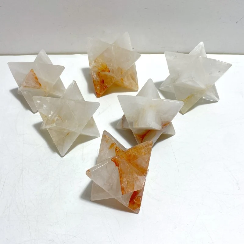 6 Pieces Large Fire Quartz Merkaba