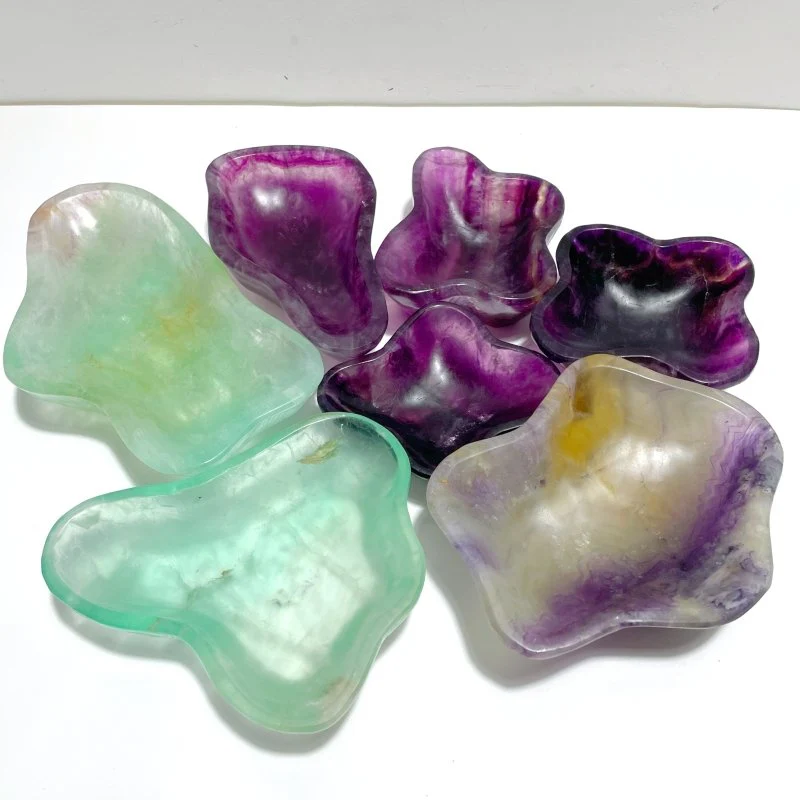 7 Pieces Beautiful Large Fluorite Bowl Home Decor