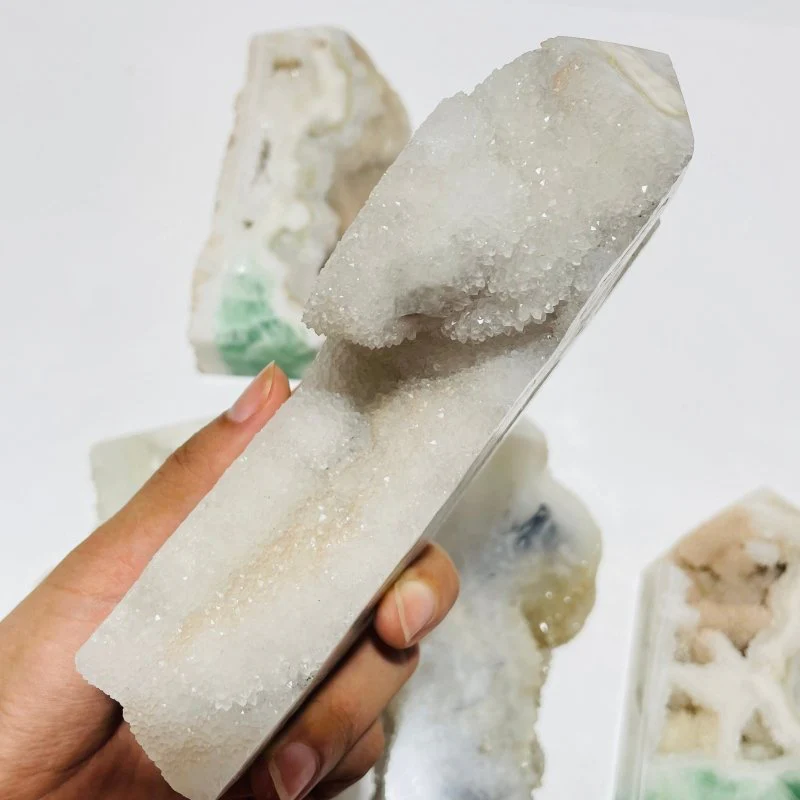 5 Pieces Large Fluorite Druzy Geode Points - Image 5