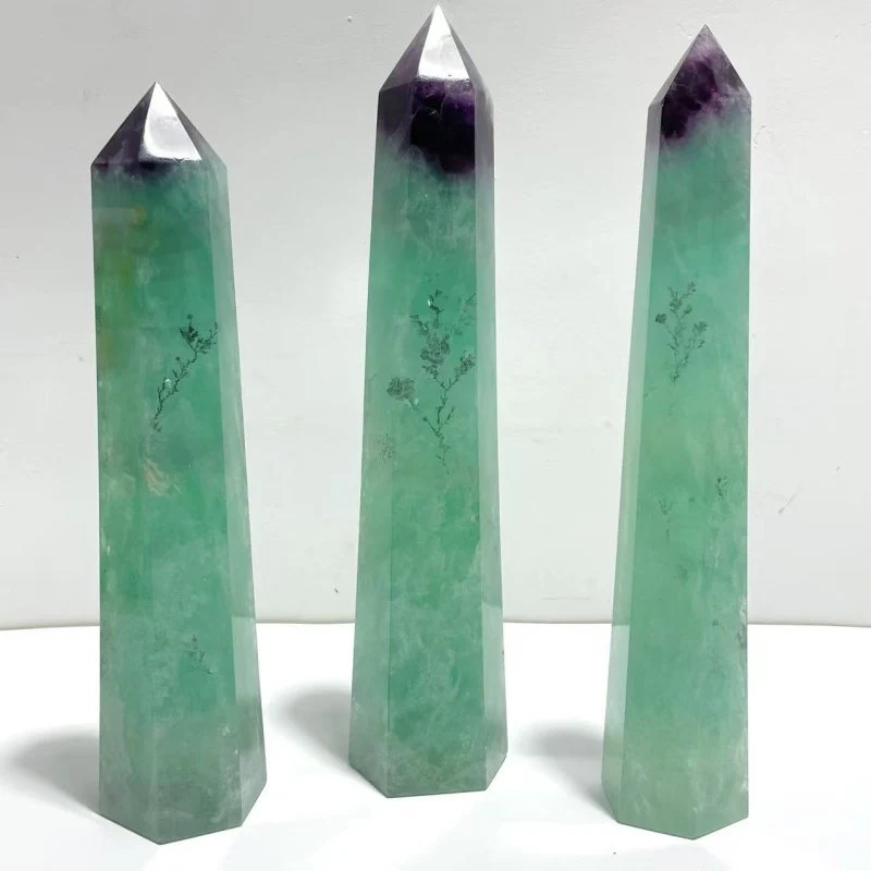 3 Pieces Beautiful Large Fluorite Point Dentritic For Collection