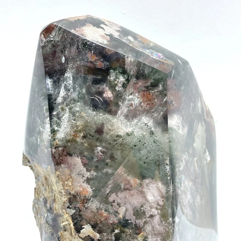 Large Garden Quartz Enhydro Quartz Tower Point With Rainbow - Image 3