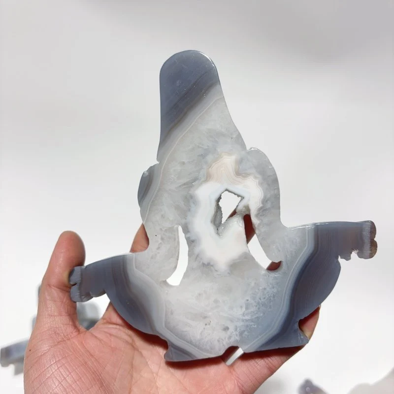 9 Pieces Large Geode Agate Mother Earth Carving - Image 8