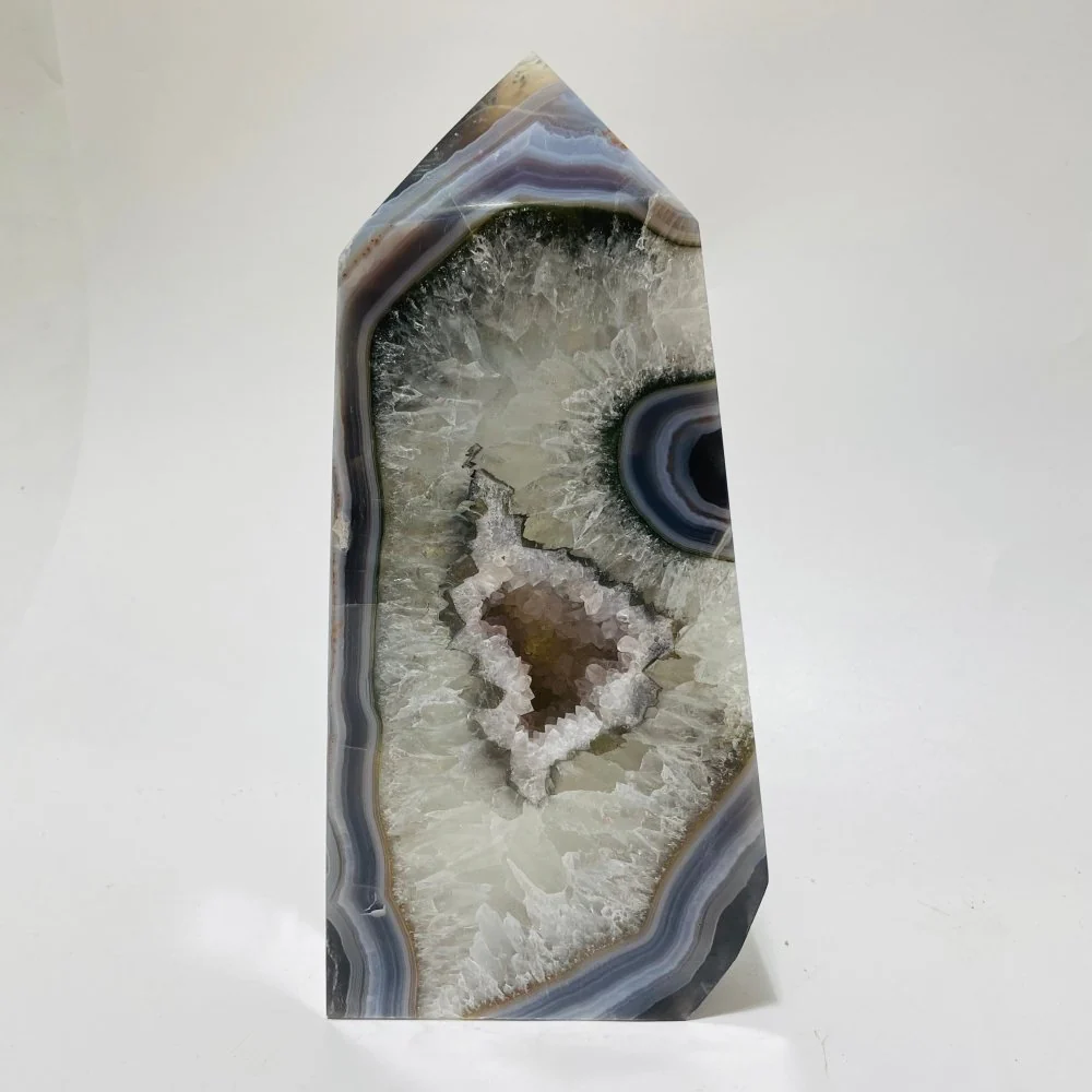 3 Pieces Beautiful Large Geode Agate Tower - Image 3