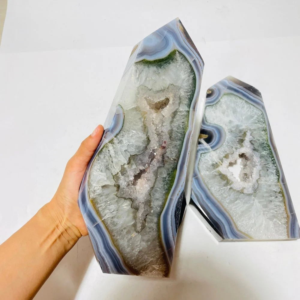 3 Pieces Beautiful Large Geode Agate Tower - Image 6