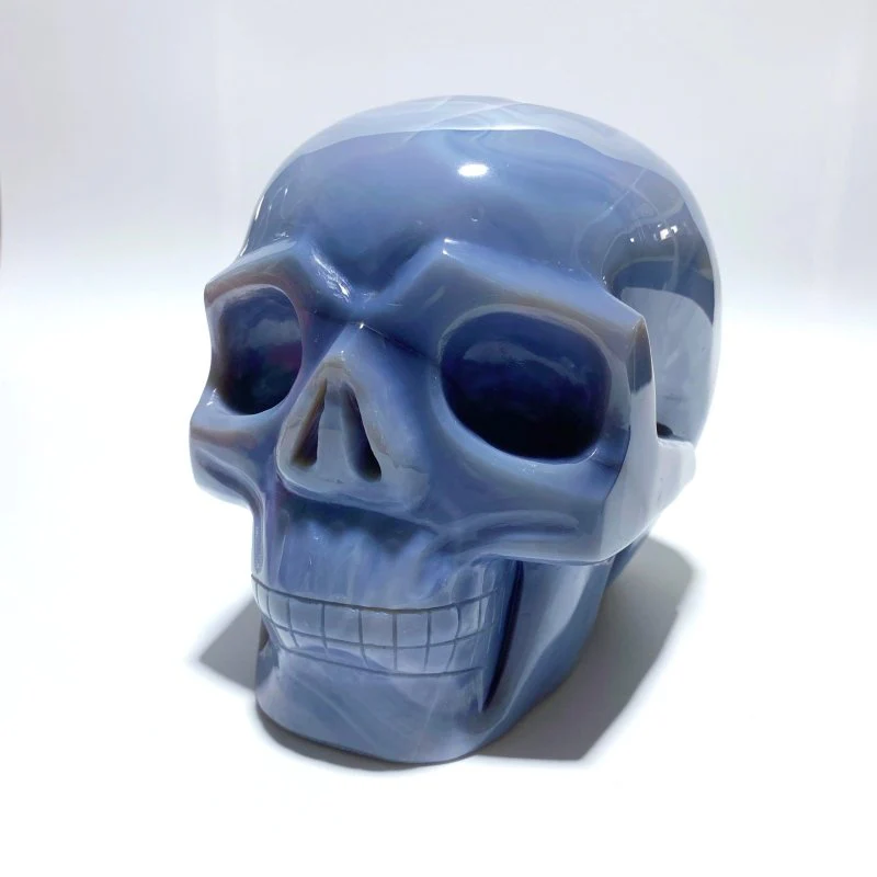 Large Geode Druzy Agate Skull