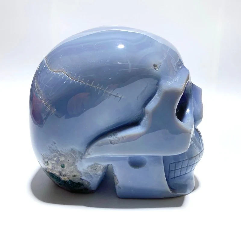 Large Geode Druzy Agate Skull - Image 2