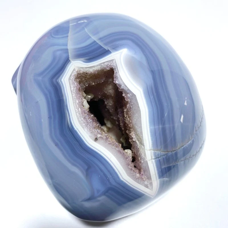 Large Geode Druzy Agate Skull - Image 3