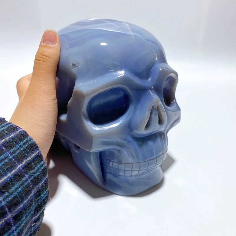 Large Geode Druzy Agate Skull - Image 4