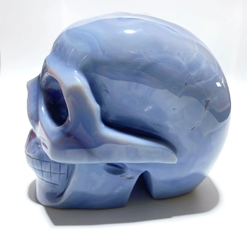 Large Geode Druzy Agate Skull - Image 5