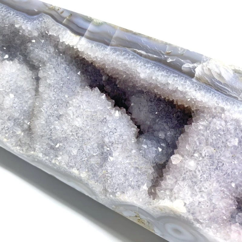 36.5CM Large Geode Druzy Moss Agate Four-sided Point - Image 4