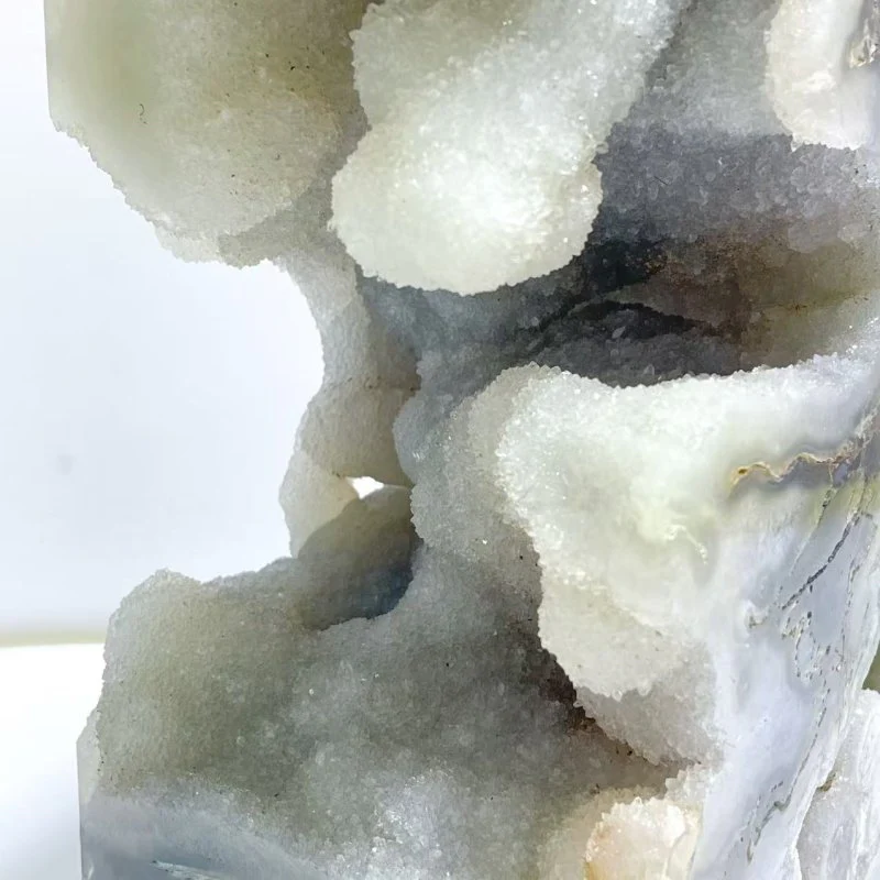 Large Geode Druzy Moss Agate Tower Home Decor - Image 3