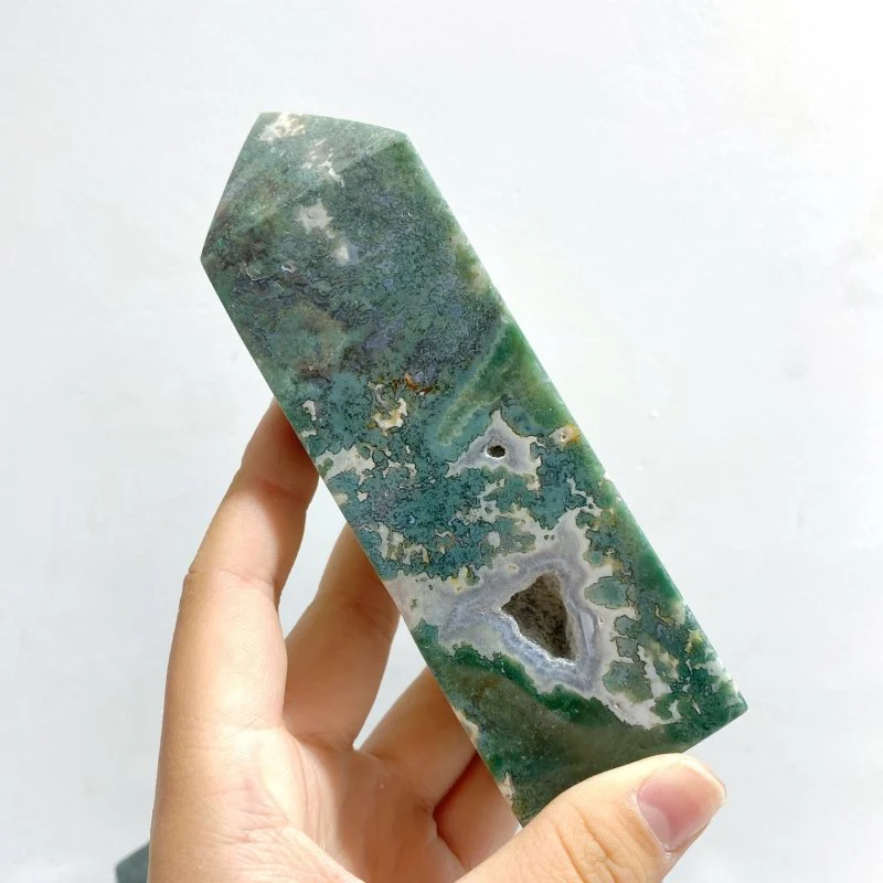 17 Pieces Moss Agate Four-Sided Points - Image 2