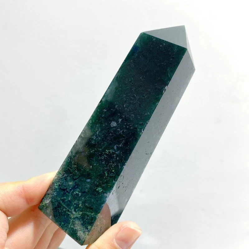 17 Pieces Moss Agate Four-Sided Points - Image 3