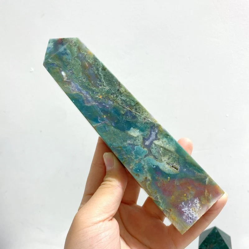 17 Pieces Moss Agate Four-Sided Points - Image 4