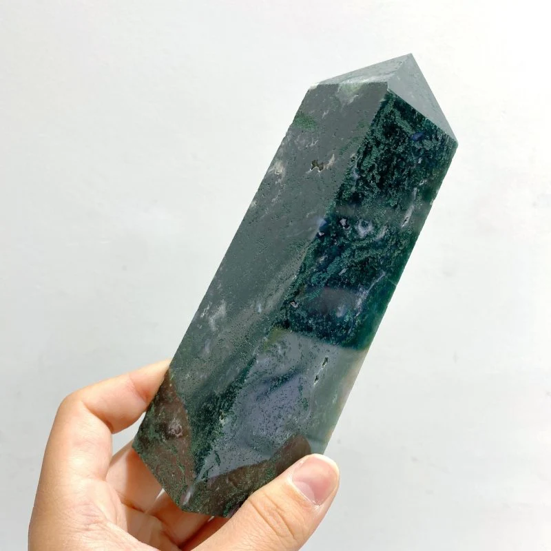 17 Pieces Moss Agate Four-Sided Points - Image 5