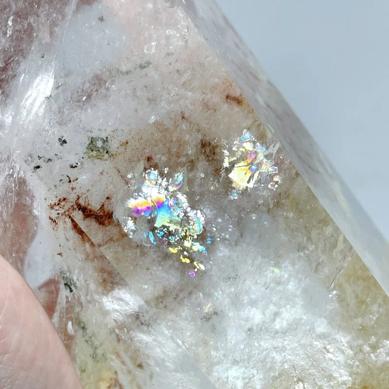 3 Pieces Large Golden Hematoid Quartz Crystal Point Raw Bottom With Rainbow - Image 3