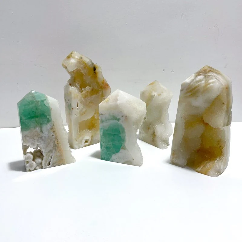 5 Pieces Large Fluorite Druzy Geode Tower - Image 2