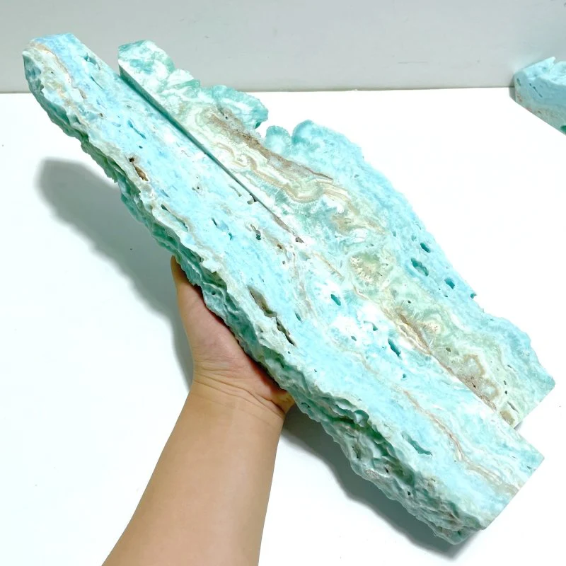 7 Pieces Large Blue Hemimorphite Four-Sided Tower Raw Side - Image 3
