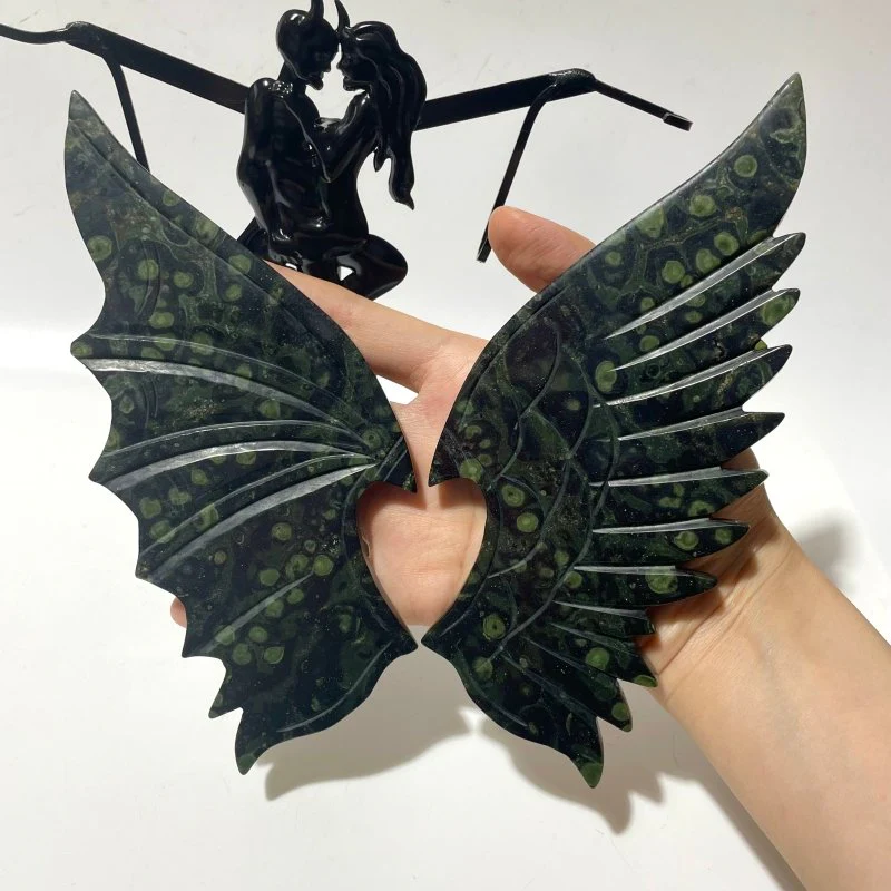Large Kambaba Demon And Angel Wing Carving With Stand - Image 2