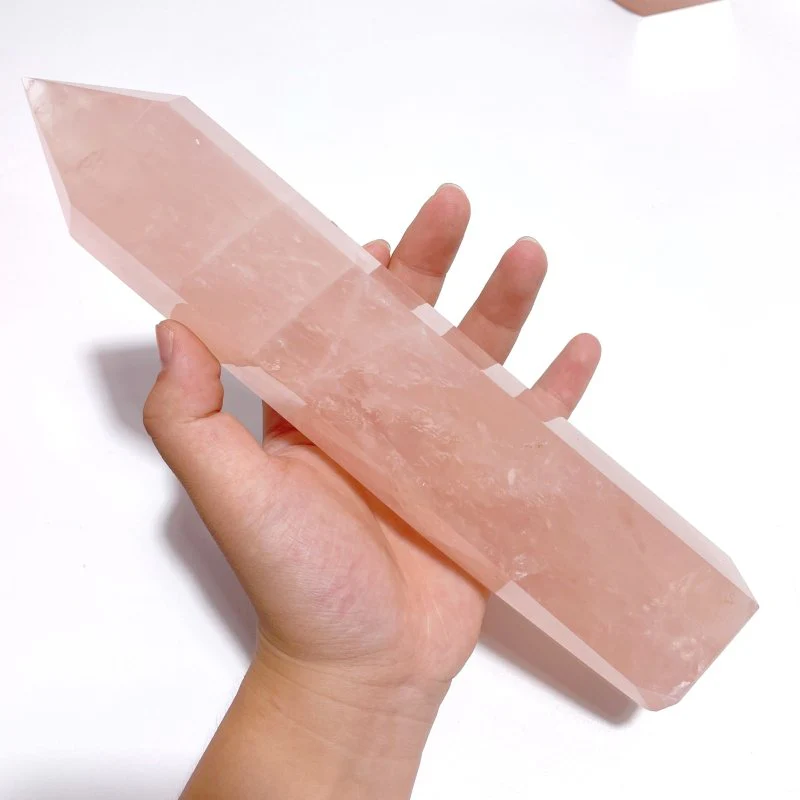 5 Pieces Large Madagascar Deep Pink Rose Quartz Points - Image 2